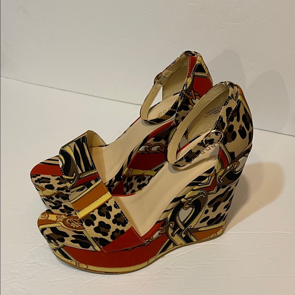 Multi Print Wedge Heel Sandals - Picture 5 of 12